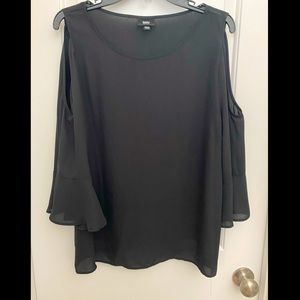 Flowy Cold Shoulder Top with Bell Sleeve